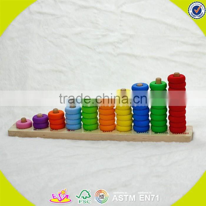 Wholesale cheap kids wooden vegetables stacking blocks toy educational baby wooden vegetables stacking blocks toy W13D078