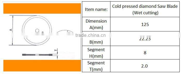 5inch125mm continuous rim wet diamond Saw Blade marble stone concrete tile diamond cutting disc continuous rim