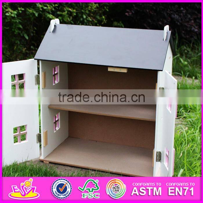 2016 Hot Item kids wooden small toy house, top fashion baby wooden small toy house W06A154