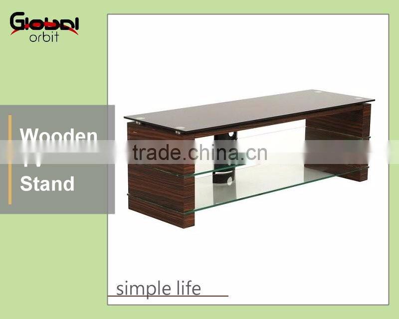 simple cabinet glass modern lcd wooden TV stand