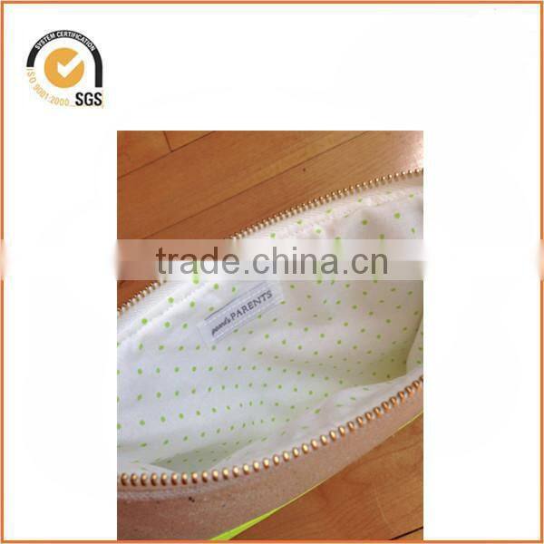 NEW canvas zippered pouch - neon accent & pin dot lining