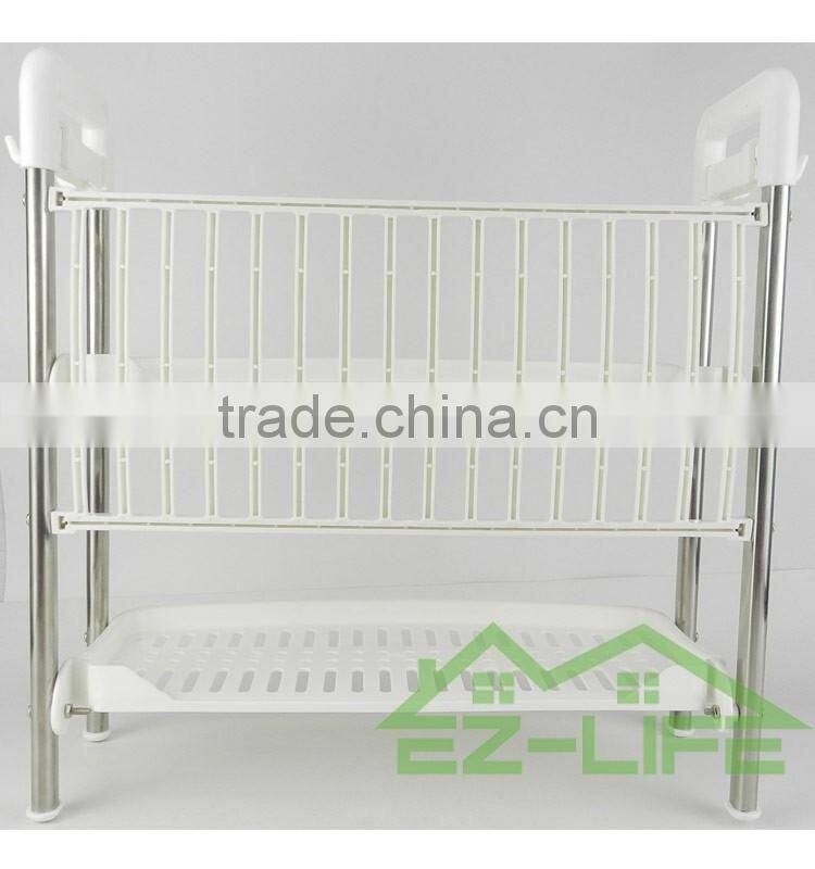 2017 Best Selling 2 Tiers Chrome Plated Kitchen Accessory Dish Rack/ Dish Drainer/Plate Rack