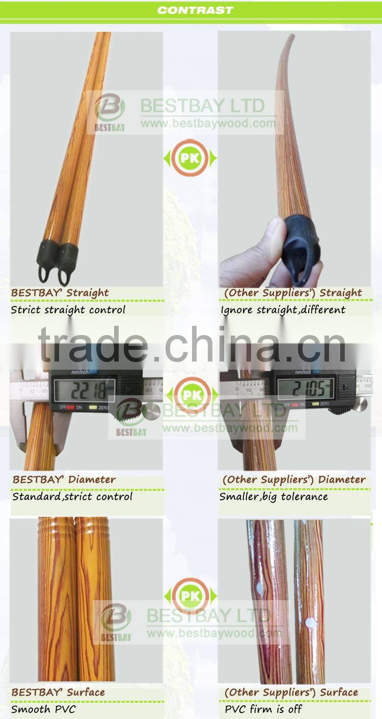 Factory direct sale pvc coated wooden broomstick, wooden stick, wooden broom handle