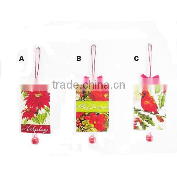 Flower bird printing berry holiday merry chirtmas hanging ornaments