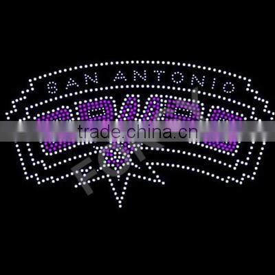 Spurs Nation hot fix rhinestone transfer for T shirt