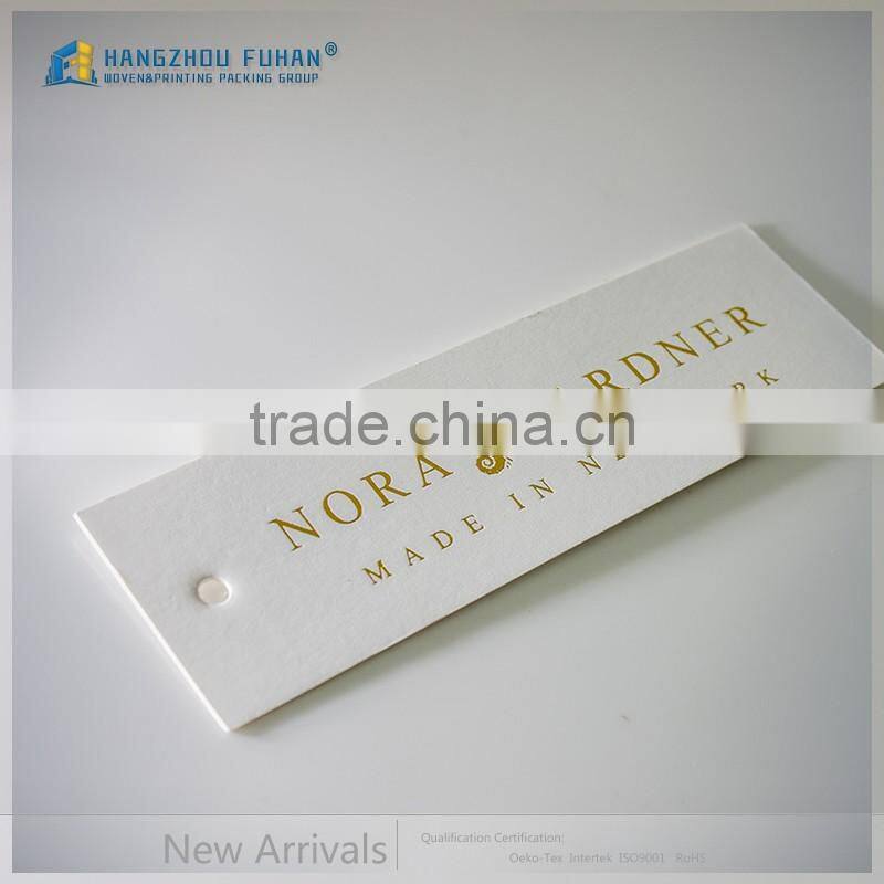 Hot Stamping Gold Color Logo White Hang Tag