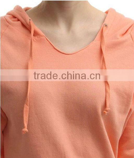 Women Long Hoodie Sweatshirt with V Neck