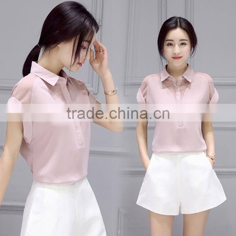 2016 fashinable sexy turtle neck knitting short sleeves shirt for girls