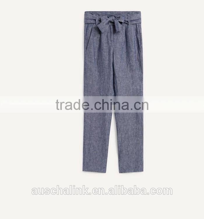 2017 new arrival women linen pants new pattern low price