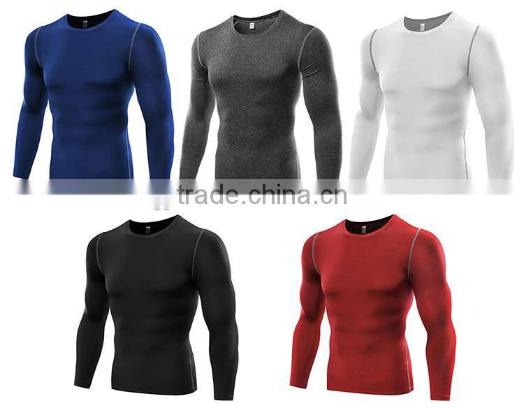 Quick dry long sleeve fitness training sport wear men t shirt