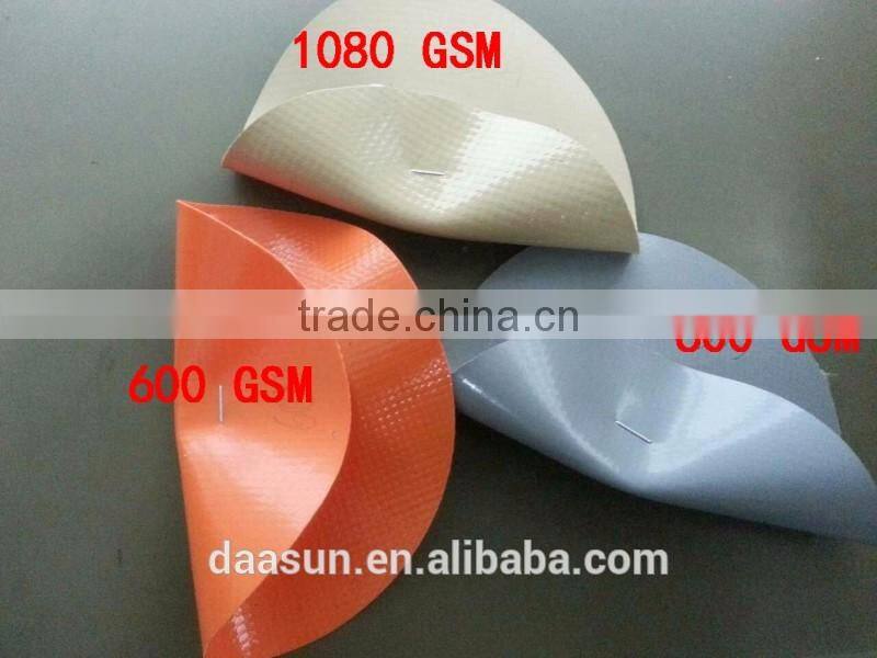 stock lots of B grade pvc coated tarpaulin fabric for tent and cover used