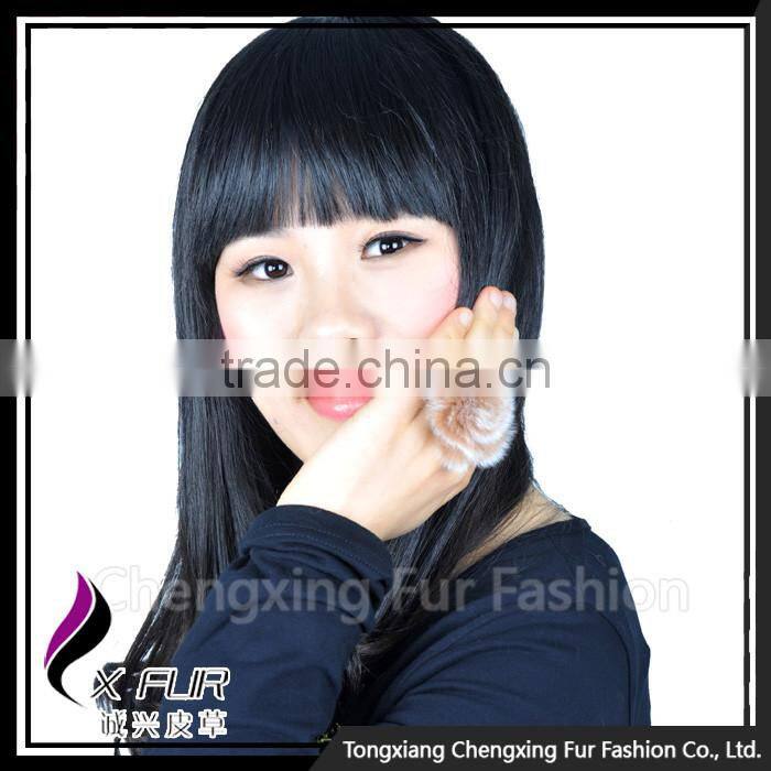 CX-A-64D Flower Rex Rabbit Fur Girl Cute Ball Rings