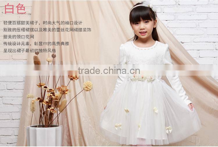 2015 latest design children long sleeve wedding clothing newborn baby fancy dress
