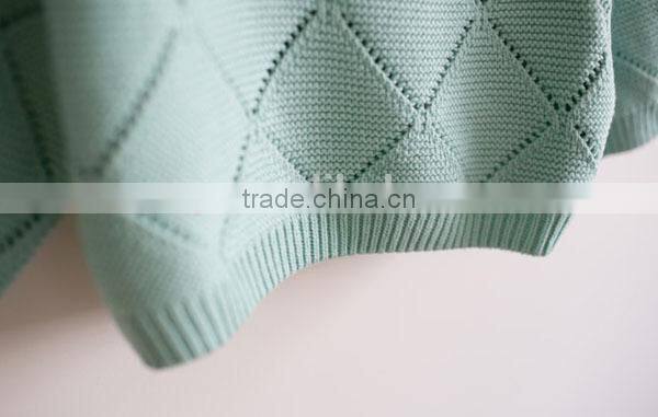 Child Bat Sleeves Pullover Baby Girl Pointelle Modern Knitting Sweater