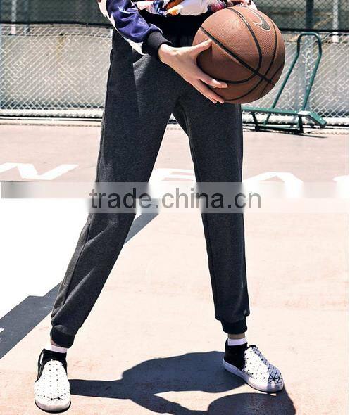 Female dark gray leisure sportswear trousers