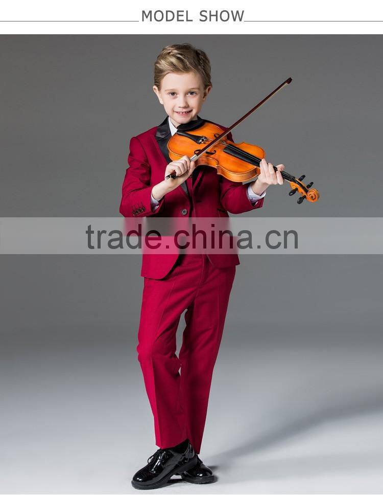 ELPA designer 3 piece fashion formal blue flower kids boys slim fit suit