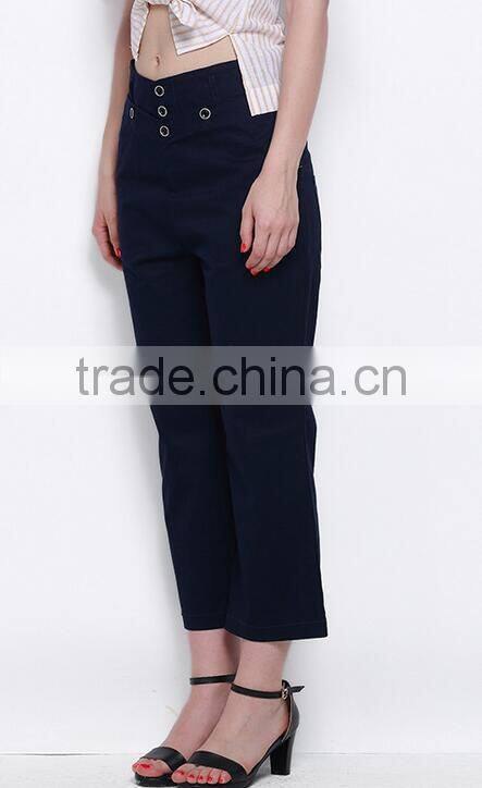 EY0585P high waisted cropped culotte female trousers women casual pants