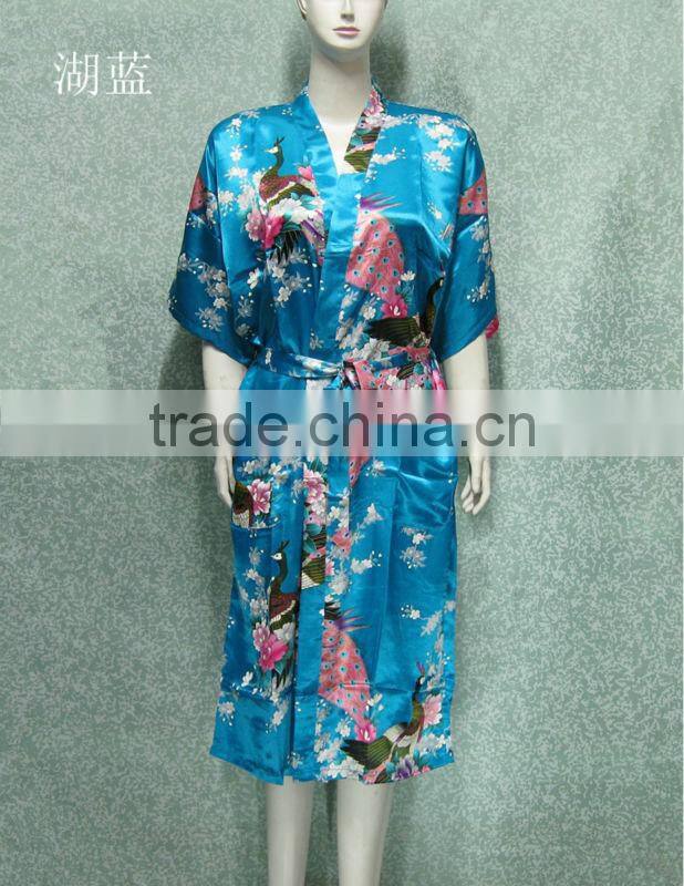 Peacock design Polyester Robes Pajamas For Woman Plus Size PC115