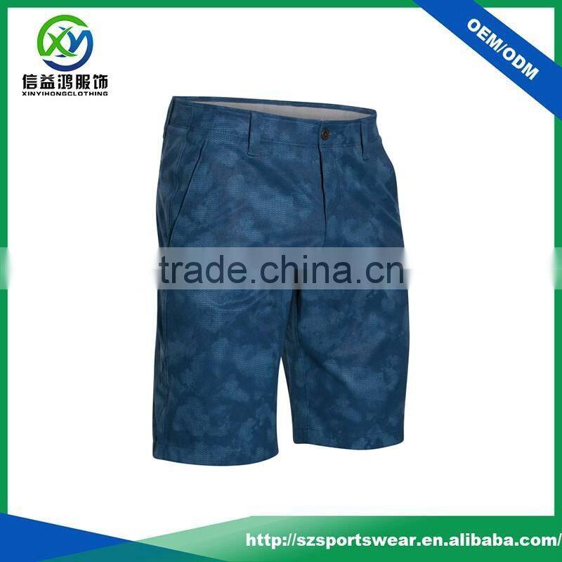 2017 latest design full sublimated printing plaid pattern golf shorts, fashion golf short pants