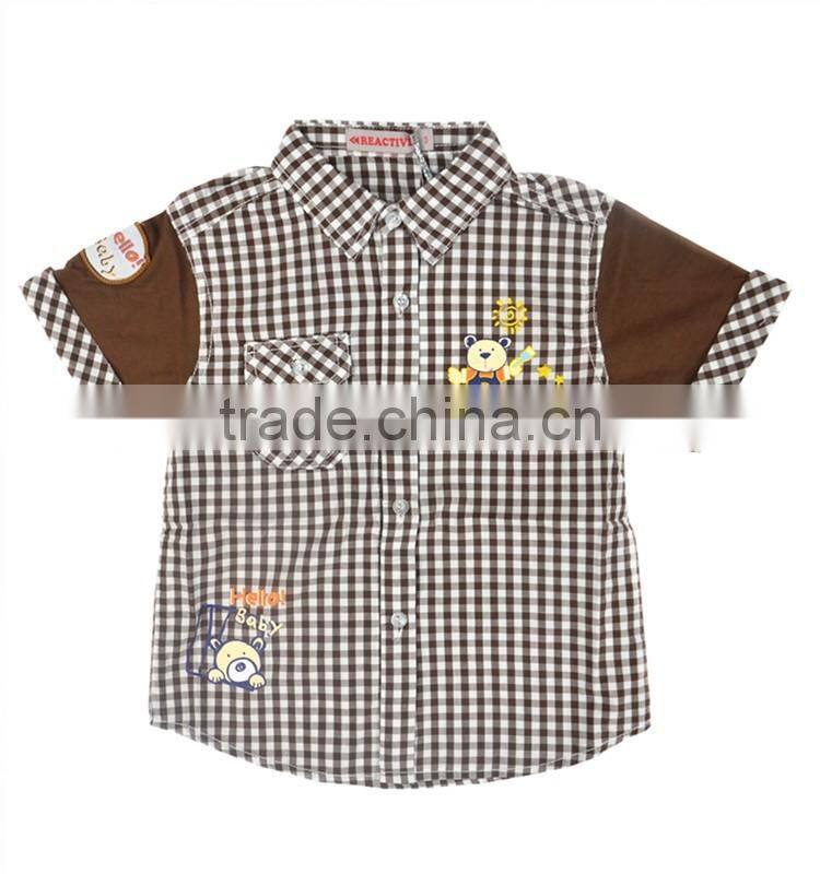 cotton cartoon checked children blouse