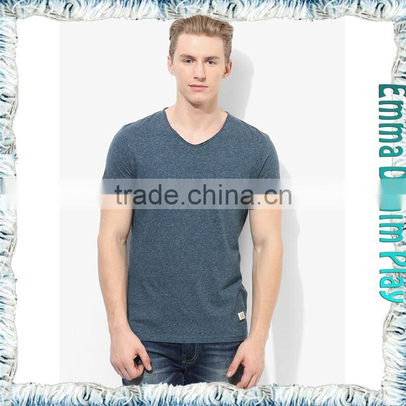 Wholesale Men's High Qualityn V Neck Combed Cotto Tee Shirts