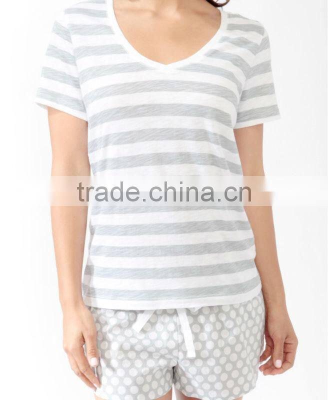 Striped Polka Dot Pajamas Set