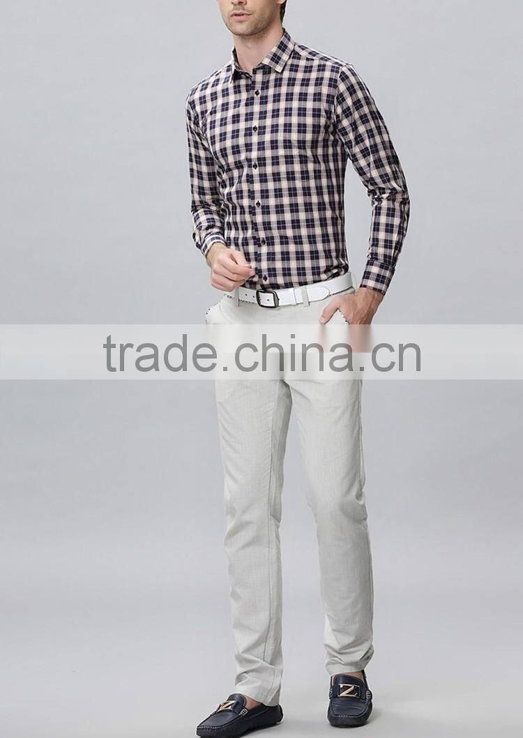 Youth fashion men's shirts delicate plaid design transparent men shirt
