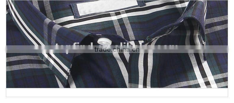 Fashion new style European & American western grey and black plaid shirt for men