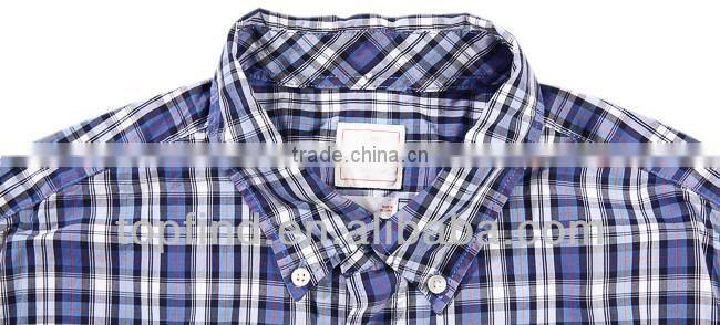 European fashion style casual cotton Long sleeve check Men Shirts