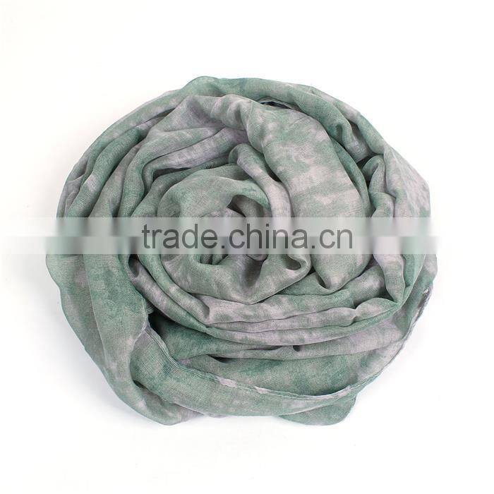 Voile Scarves & Wraps Rectangle Green Tassel China Scarf