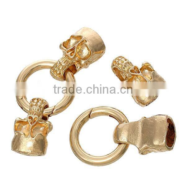 Hook Clasps For Leather Bracelet Skull Halloween Gold Plated 5.7cm x 25.0mm