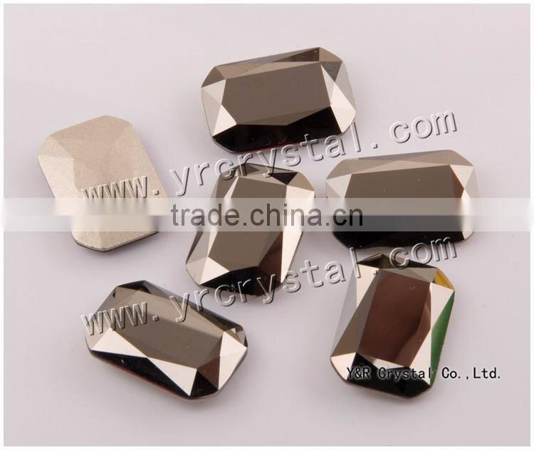 4627 Octagon Crystal 10*14mm Jet Hematite Loose Natural Diamond