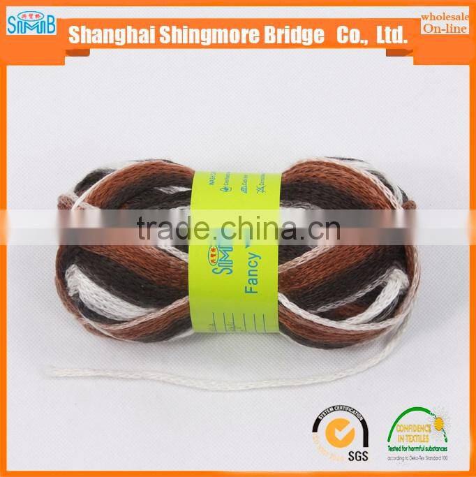 China textile knitting yarn wholesale factory price 100% acrylic 1/0.8Nm hollow tape yarn for hand knitting with low price