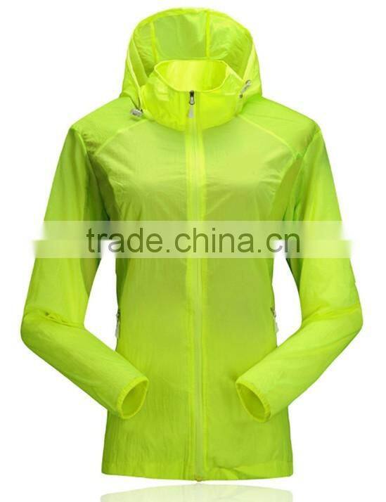 2016 Blue Quick Dry Hooded Mens Nylon Windbreaker