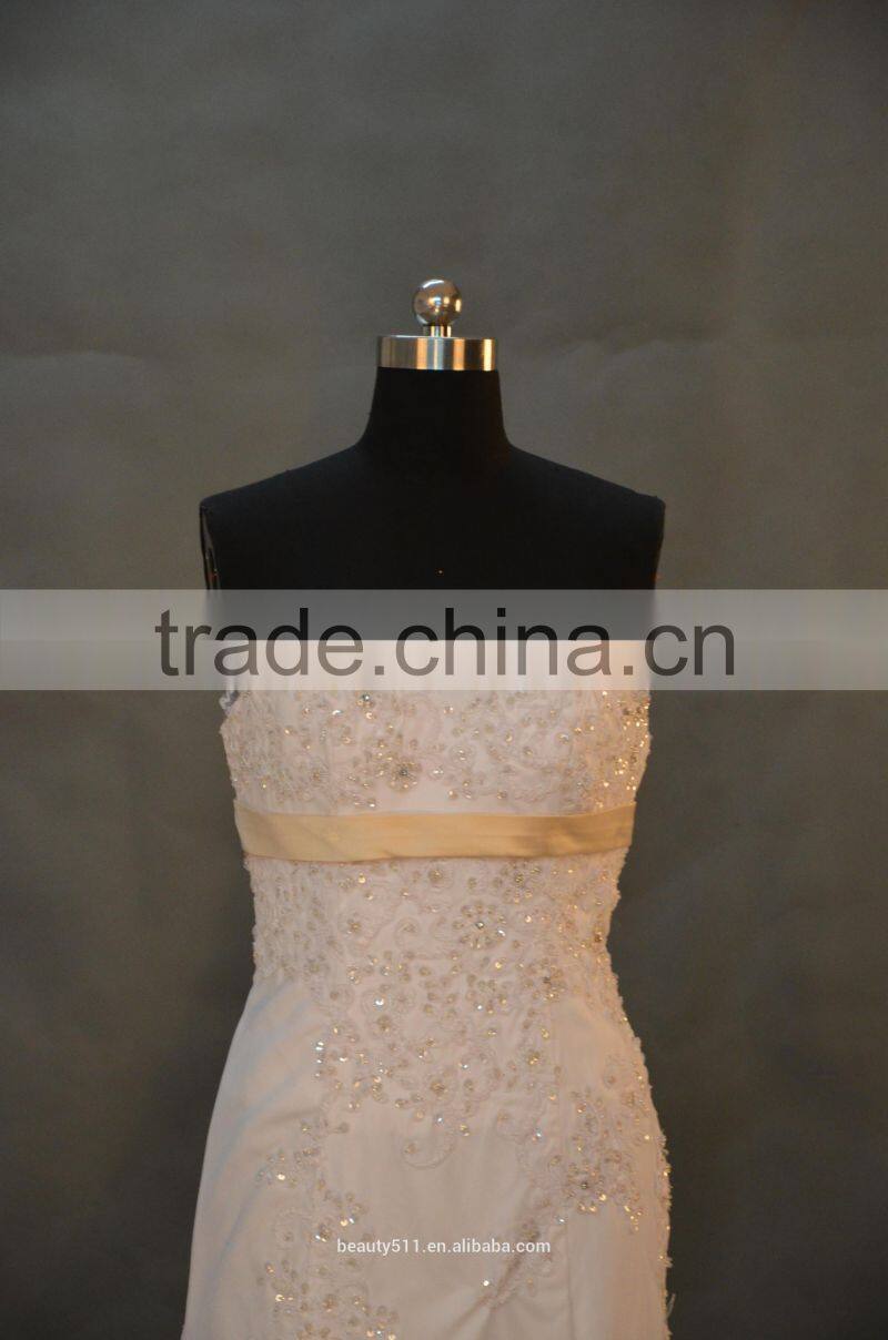 IN STOCK Off-The-Shoulder wedding dress Court train bridal gown SW14