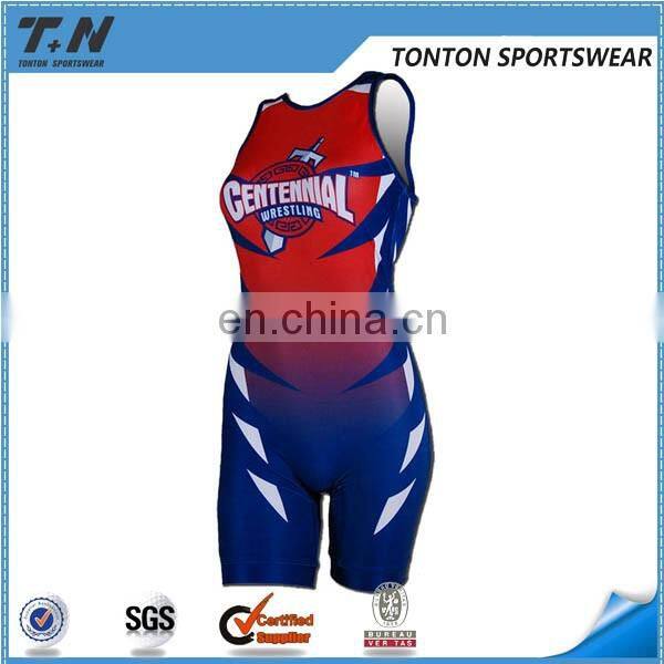2016 new low cut custom wrestling singlet