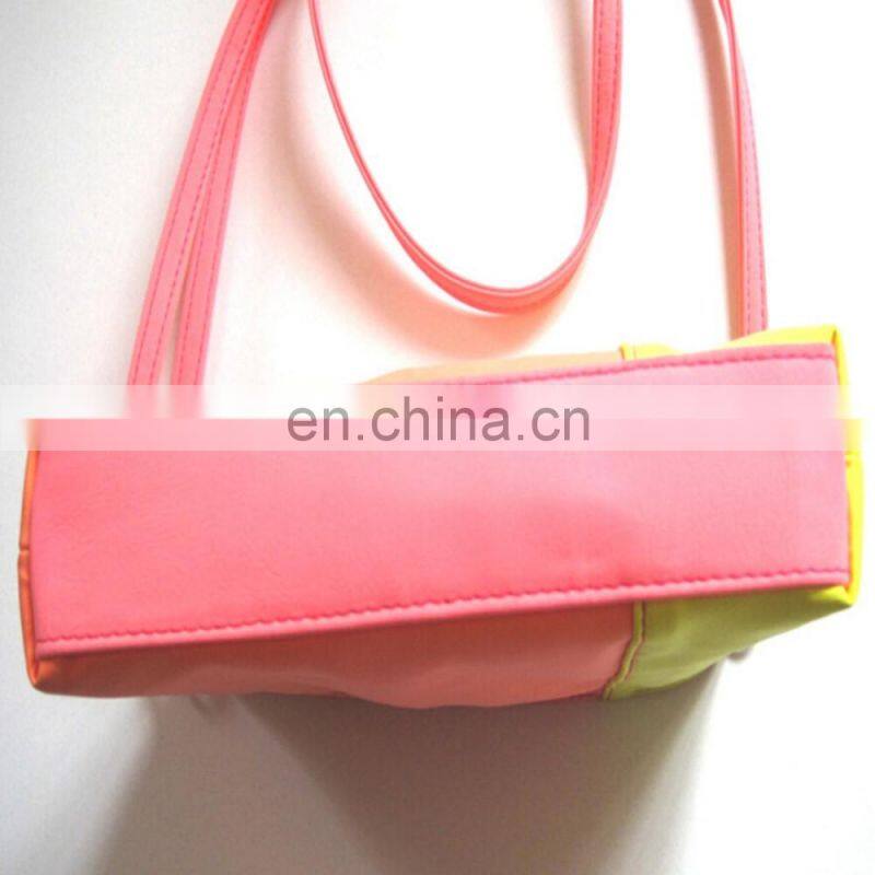 Joint Design Neon Color Girls Fashion PU Crossbody Bag