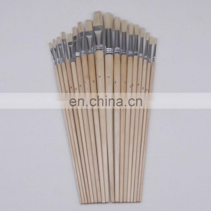 18-Piece Long Handle Bristle Hair Artist Painting Brush Set In PVC Box