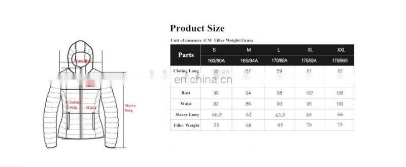 alibaba latest spring fashion waterproof goose down filled jacket