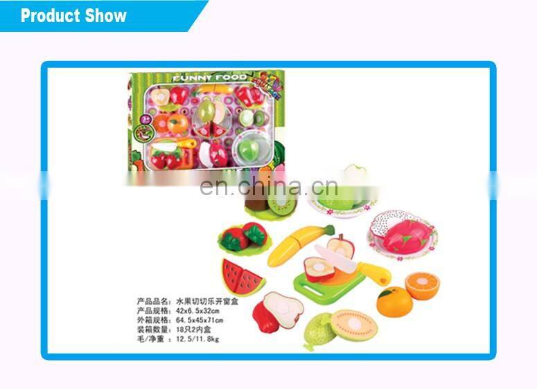 kids baby cutting fruit kitchen play set toys long window box 16 PCS