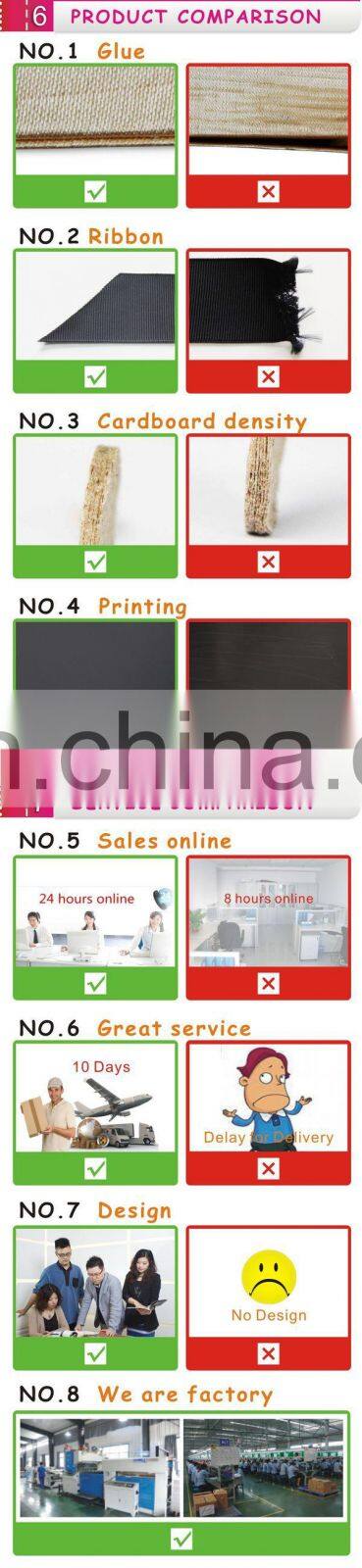 Harmonious design! Book shape pacing box logo with a black ribbon