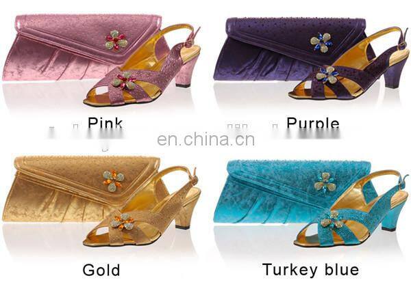 Fashion design lady wedding shoes matching bag
