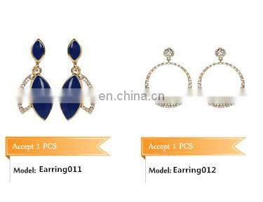 Custom high quality gold pleated simple design j shaped earrings For sale