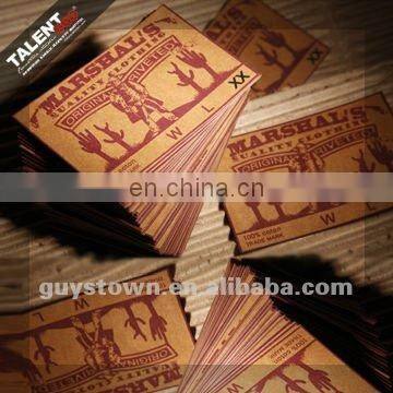 custom private brand name logo leather jeans label