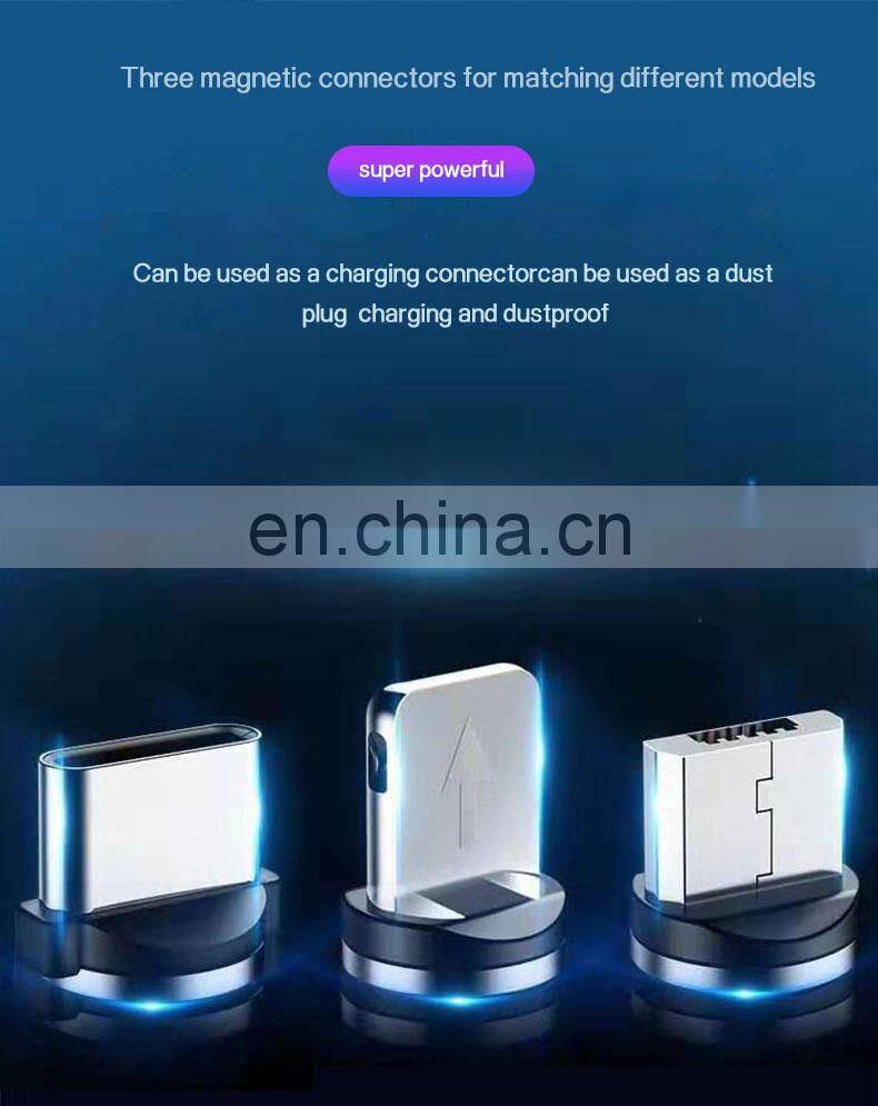 Flowing Light Led Magnetic Charging Cable Micro Usb Type C Magnet Usb Cable Streamer Phone Charger Cable For Iphone