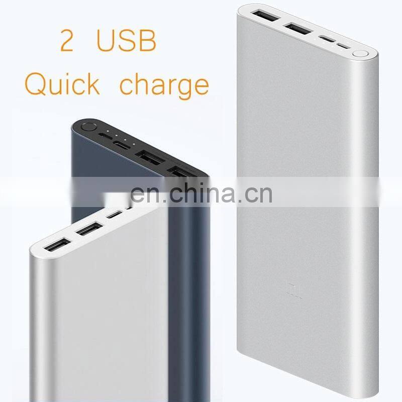Xiaomi Original Mi Power Bank 3 18W 10000mAh Quick Charge Dual-USB Aluminium Powerbank Fast Charger Portable External Battery