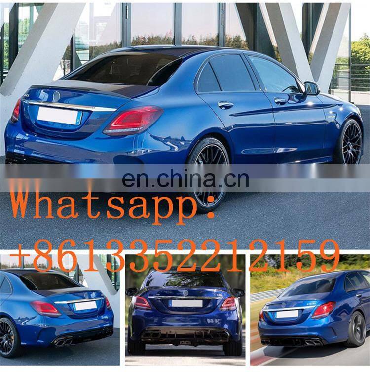 2019 year W205 c63 rear diffuser fit for C class w205 c63 2 door 4 door rear diffuser with tips