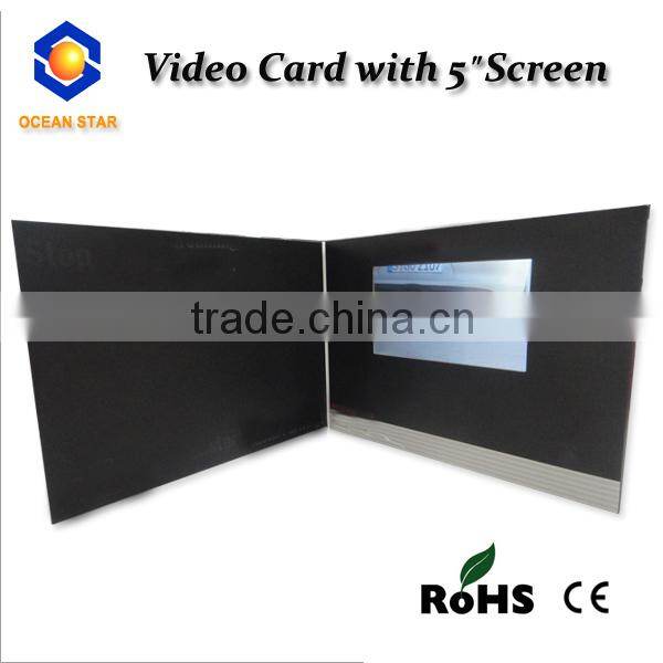 Hardcover video business card with OEM tft screen lcd video brochure