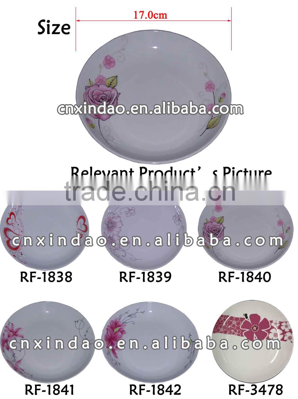 Flower Designed Elegant Popular Porcelain Promotion Plate for Personalized Cake Plate