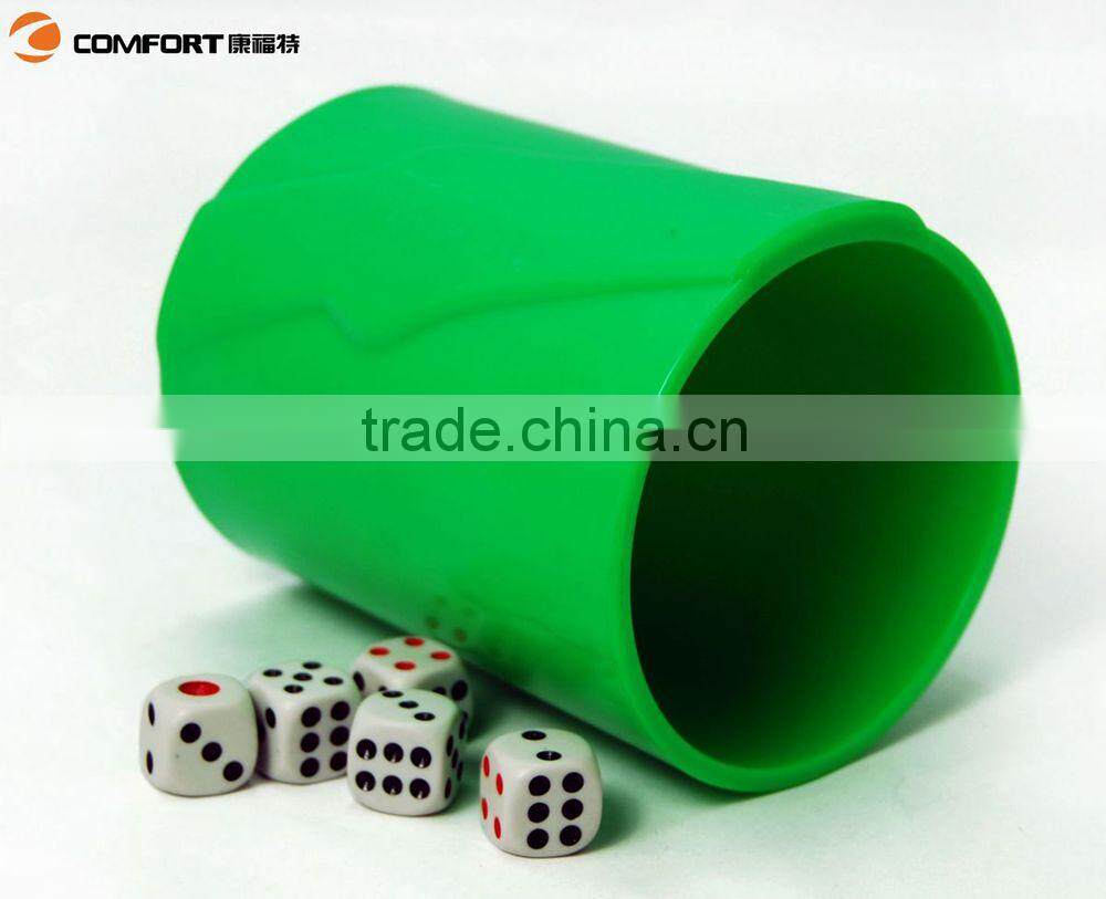Mini direct sale plastic green dice shaker